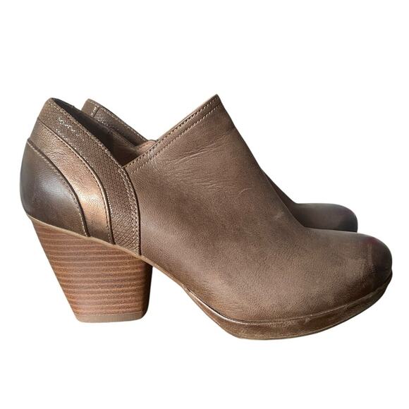 Dansko Marcia Leather Ankle Heeled Boots Burnished Nubuck Brown 39 US size 9 - Picture 2 of 11